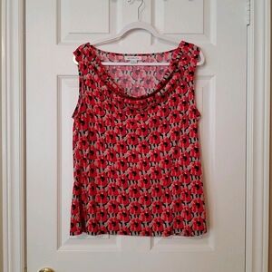 Liz Claiborne Woman's Tank Top ~ Hot Pink, Gray and Black ~ Size Large 12/14 ~